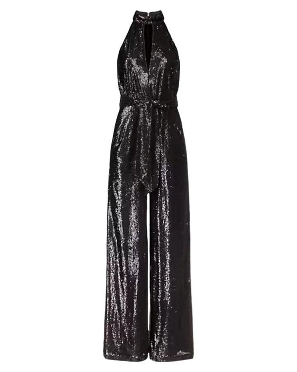 Michael Kors - Sequin Halter Wide Leg Jumpsuit