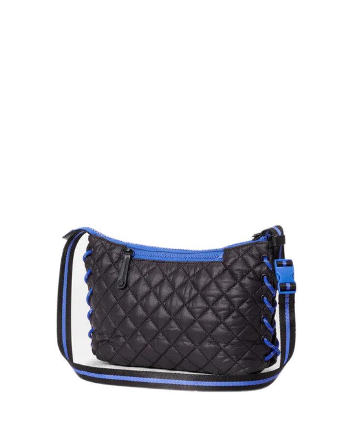 MZ Wallace - Black and Cobalt Small Lace Up Crossbody Bag