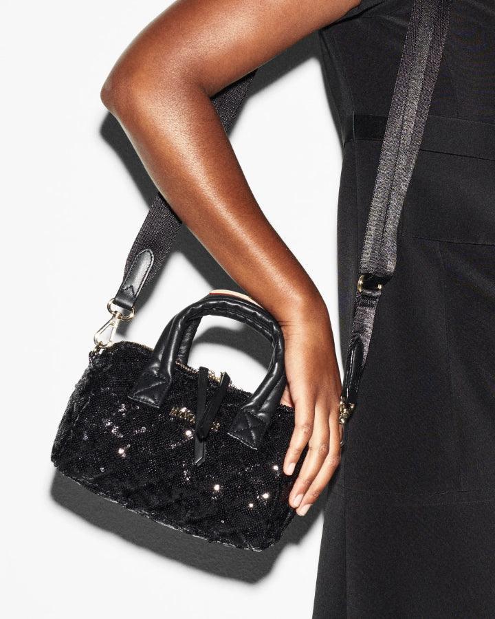 MZ Wallace - Black Sequin Mini Satchel