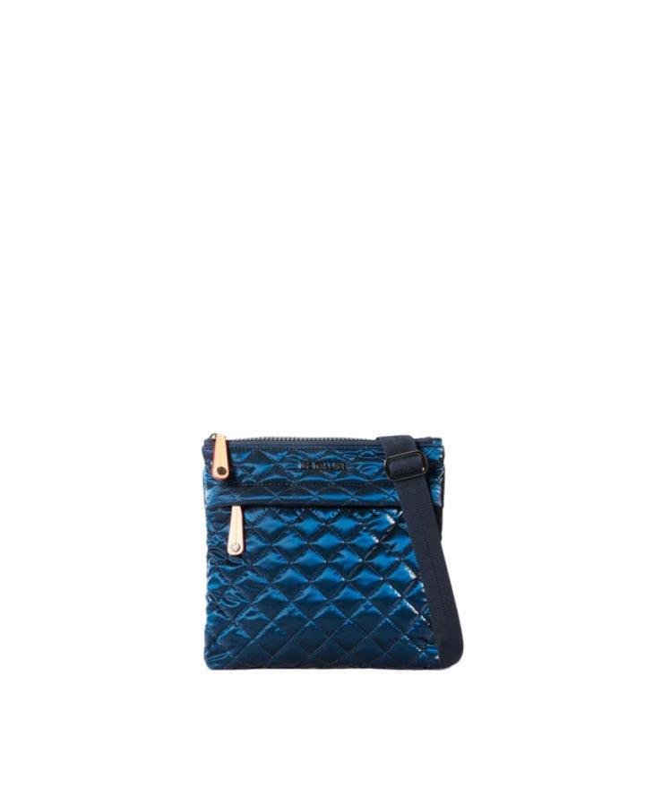 MZ Wallace - Midnight Liquid Metro Flat Crossbody Bag