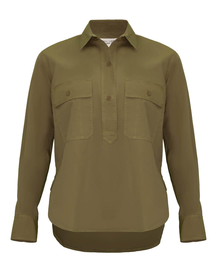 Nili Lotan - Shae Shirt Moss Green