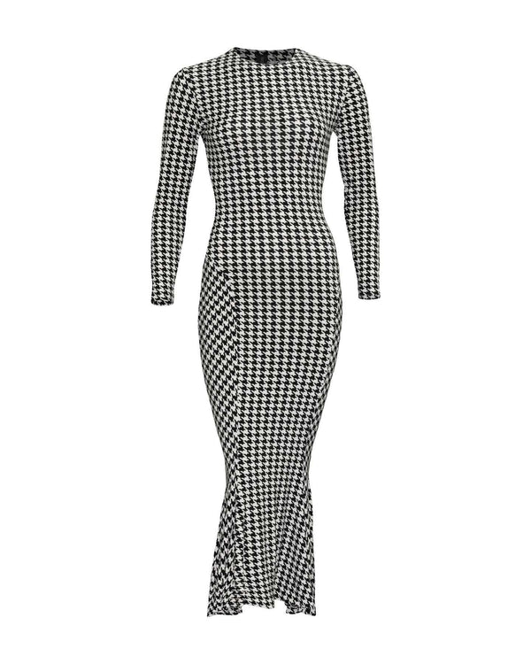 Norma Kamali - Check Print Fishtail Dress