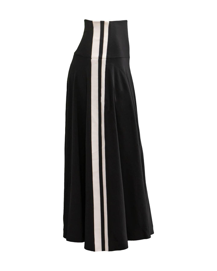 Norma Kamali - Side Stripe Flare Skirt