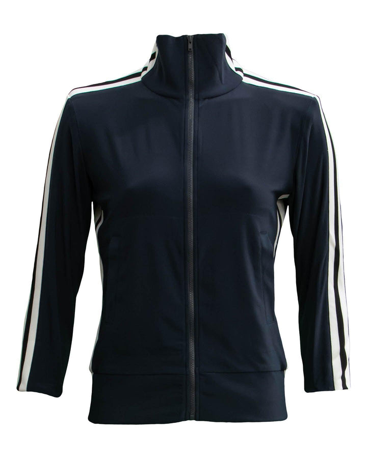 Norma Kamali - Side Stripe Jacket-Pewter Offset