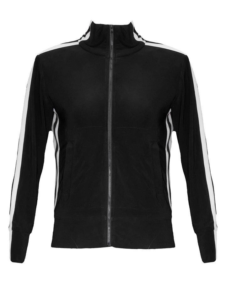 Norma Kamali - Side Stripe Zip Up Jacket Black