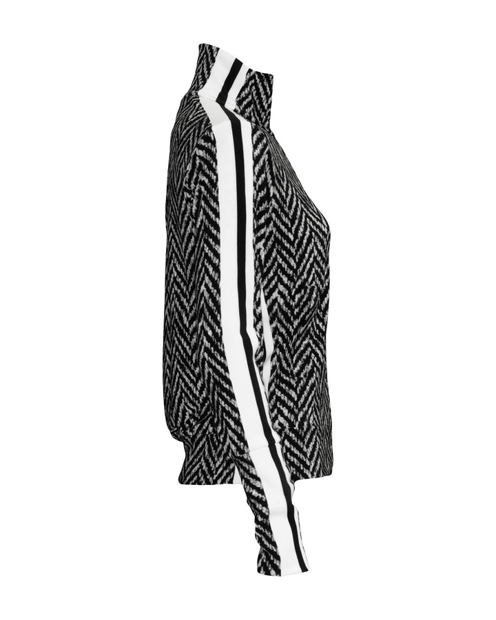 Norma Kamali - Side Stripe Zip Up Jacket Herringbone