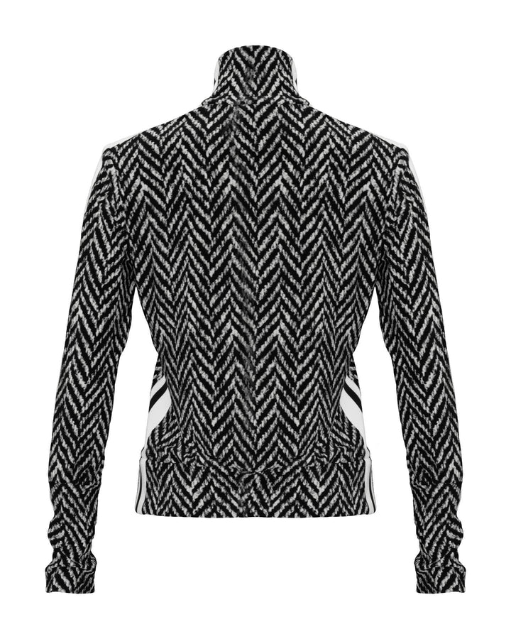 Norma Kamali - Side Stripe Zip Up Jacket Herringbone