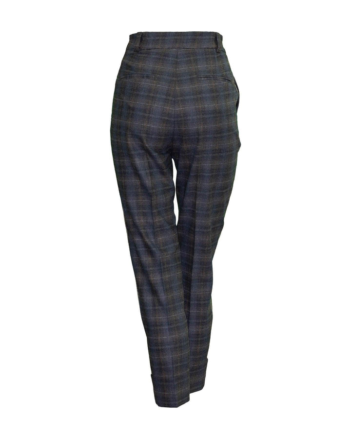 Peserico - Blue Plaid Wool Pants