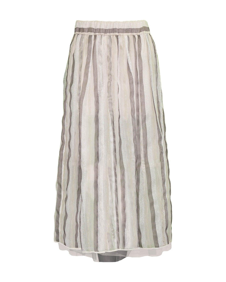 Peserico - Lurex Striped Mesh Skirt