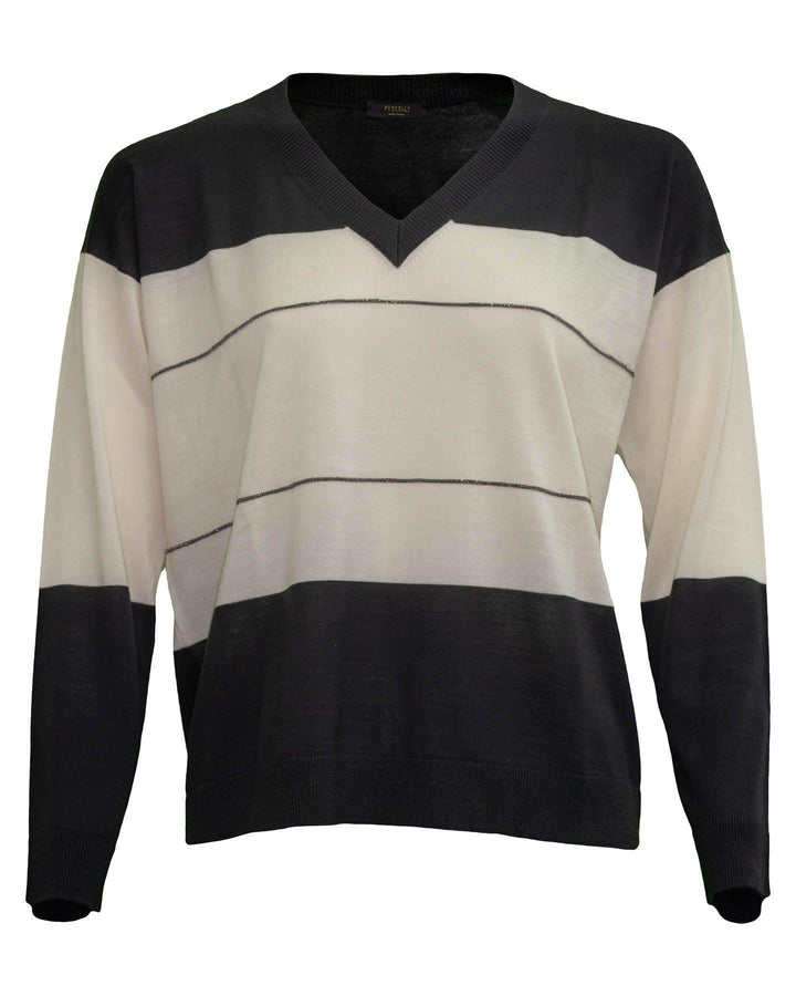 Peserico - V-Neck Color Block Pullover