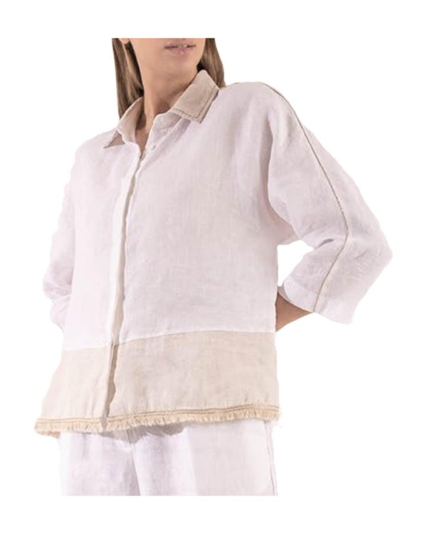 Purotatto - Linen Color Block Shirt