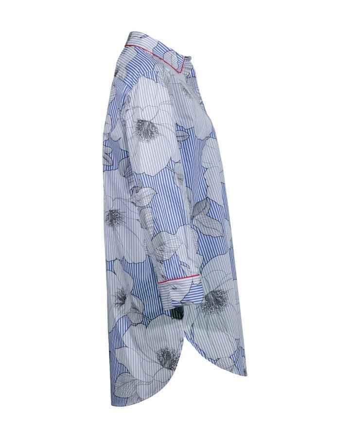 Purotatto - Purotatto Flowers Pinstripe Tunic Shirt