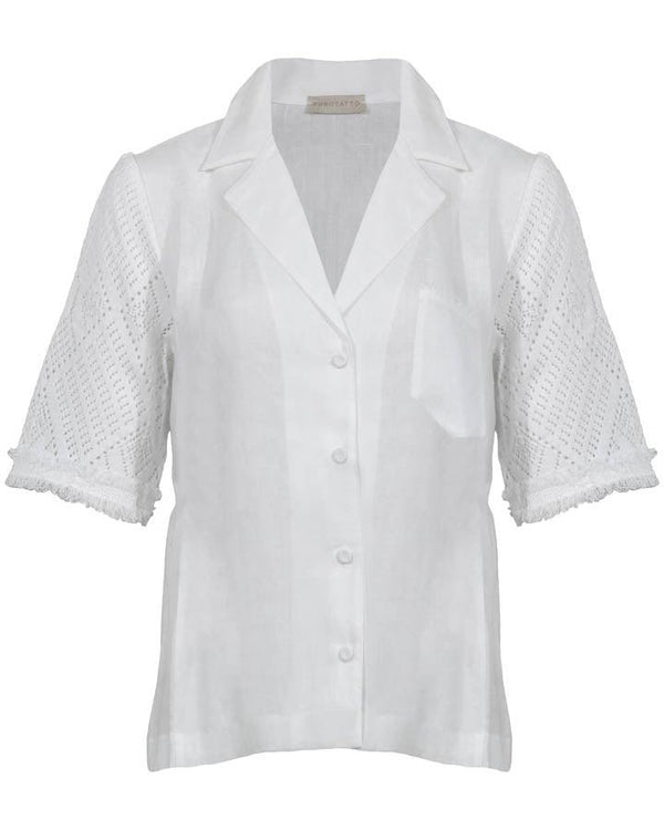 Purotatto - Purotatto Knit Sleeve Linen Shirt