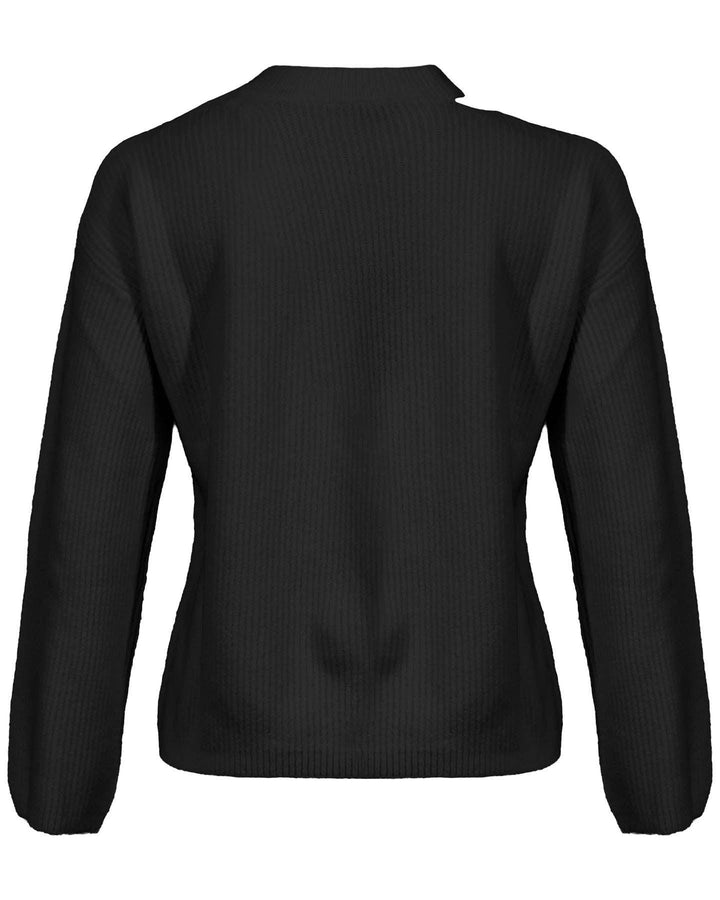Rails - Alexi Black Neck Slit Pullover