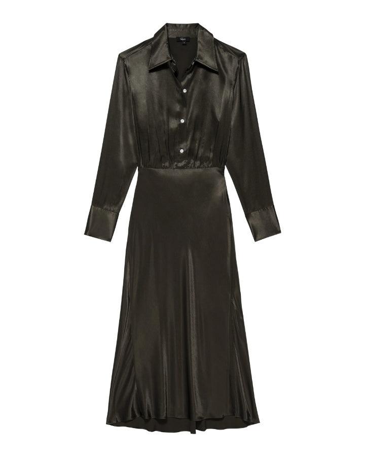 Rails - Kathleen Long Sleeve Satin Shirtdress