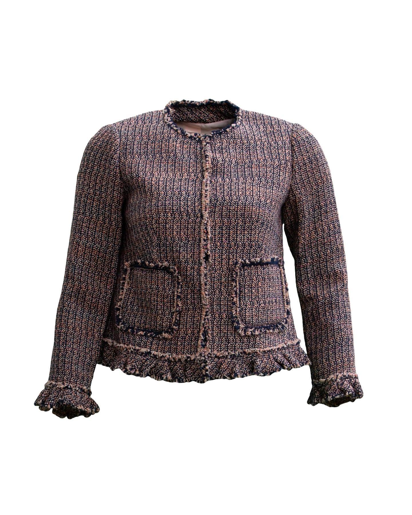 Tweed Ruffle Jacket – BLU'S