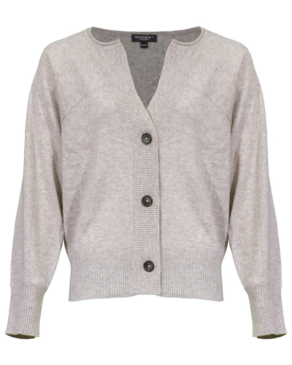 Repeat - Cashmere Split Neck Cardigan