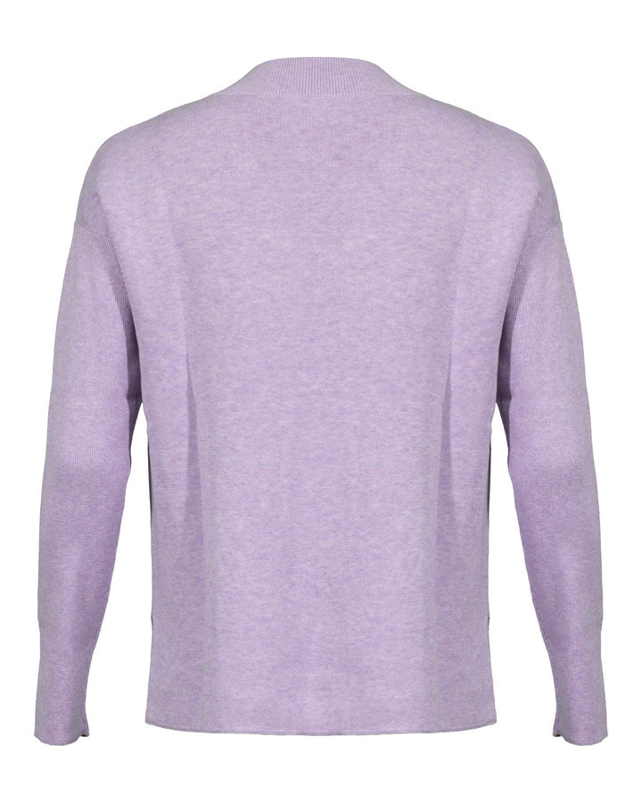 Repeat - Cotton Blend V-Neck Pullover Lilac