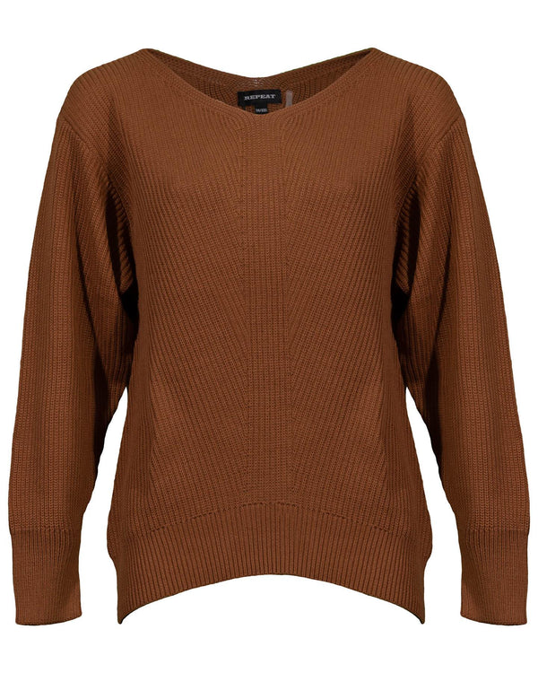 Repeat - Cotton Rib Knit Sweater Copper