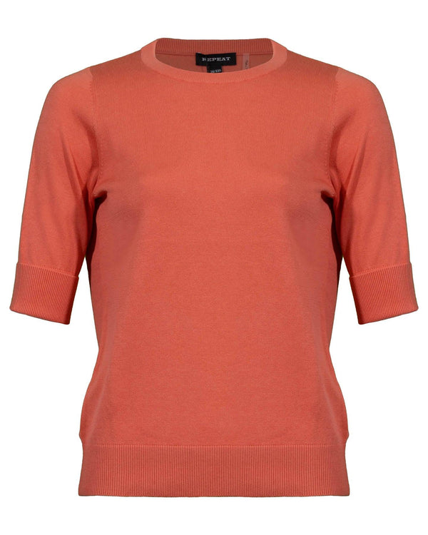 Repeat - Knit Crew Neck Top Sunset