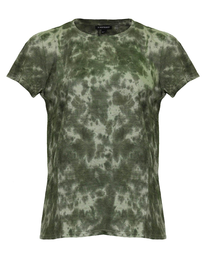 Repeat - Mottled Print Linen T-Shirt
