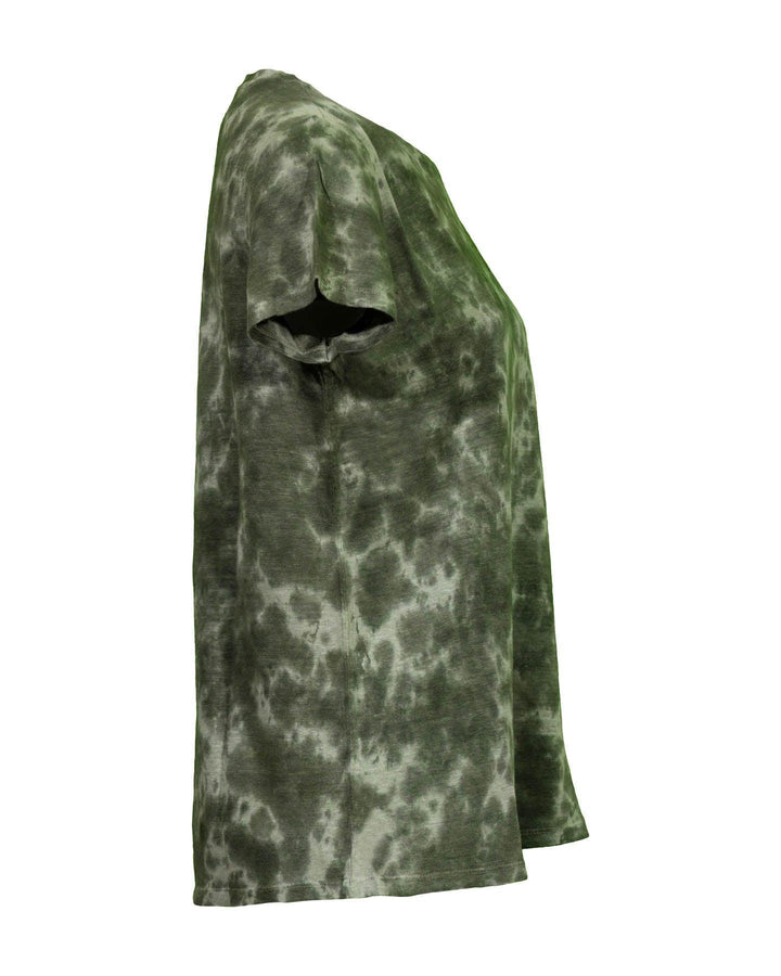 Repeat - Mottled Print Linen T-Shirt