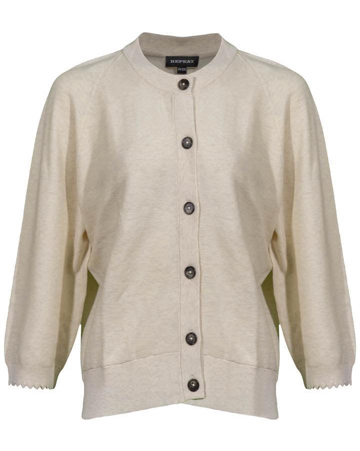 Repeat - Scalloped Sleeve Hem Cardigan