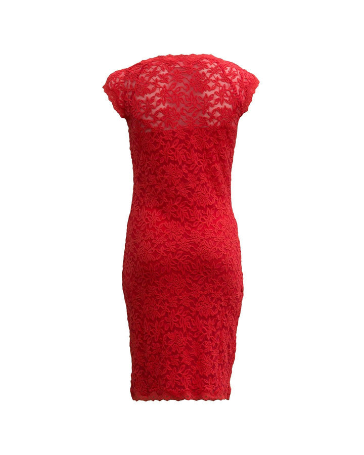 Rosemunde - Lace Cap Sleeve Dress Strawberry