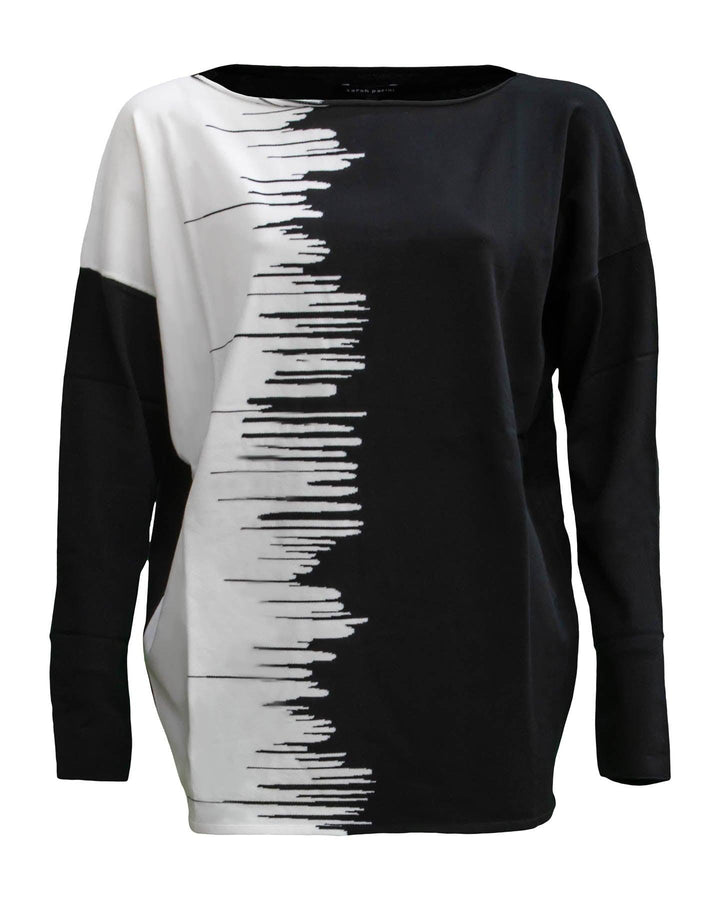 Sarah Pacini - Graphic Striking Contrast Sweater