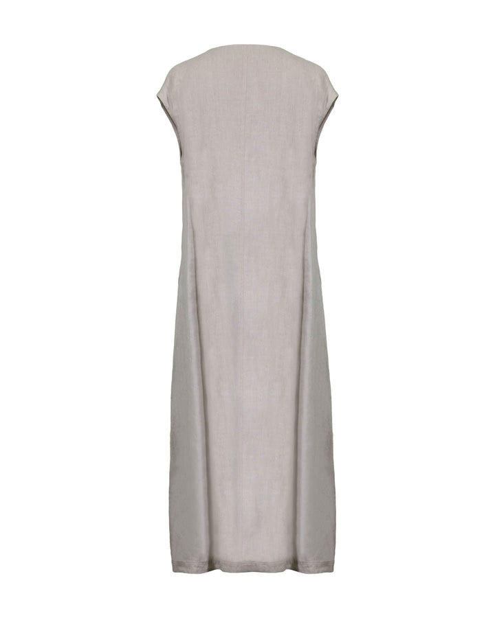 Sarah Pacini - Linen V-Neck Maxi Dress