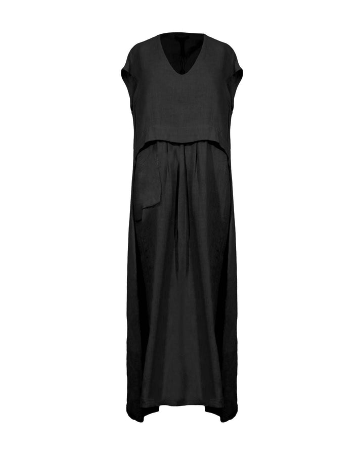 Sarah Pacini - Linen V-Neck Maxi Dress
