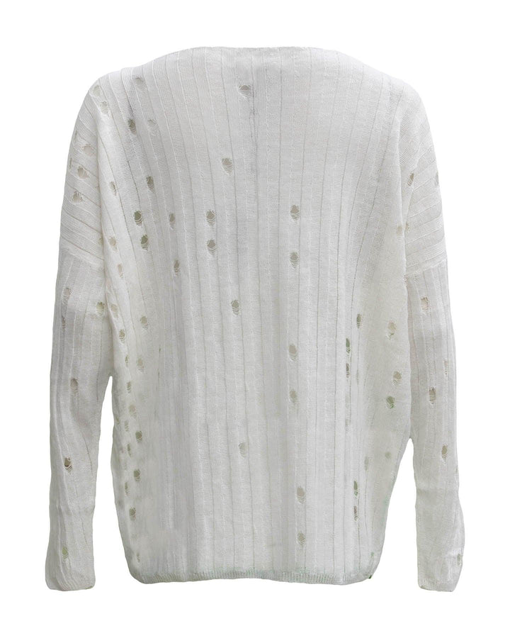 Sarah Pacini - Openwork Linen Sweater