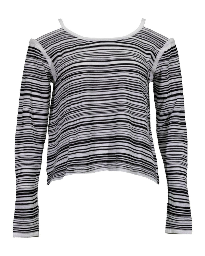 Sarah Pacini - Stripe Cold Shoulder Pullover