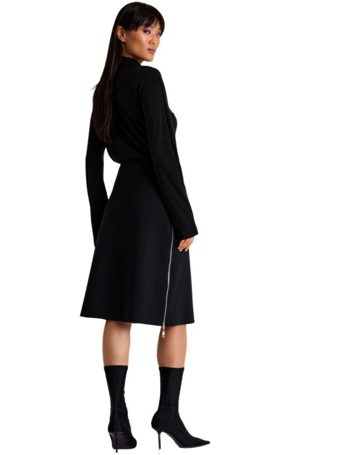 Shan - Sofia 3D Jersey Side Zip Skirt
