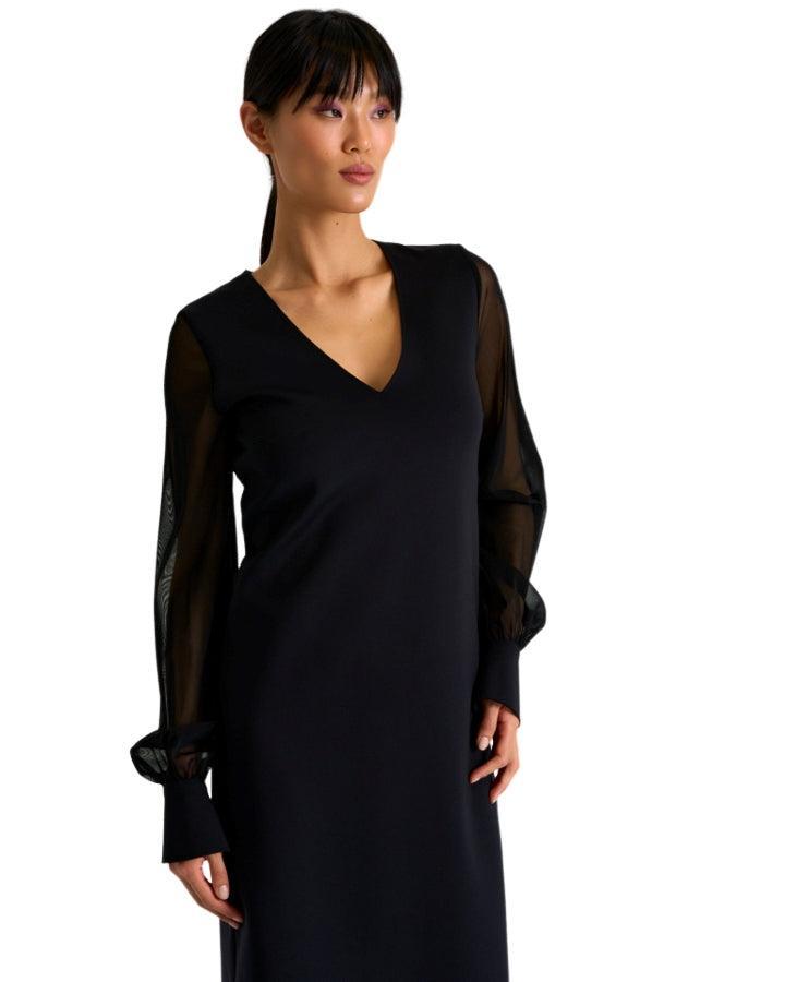 Shan - Sofia Sheer Sleeve Elegant Dress