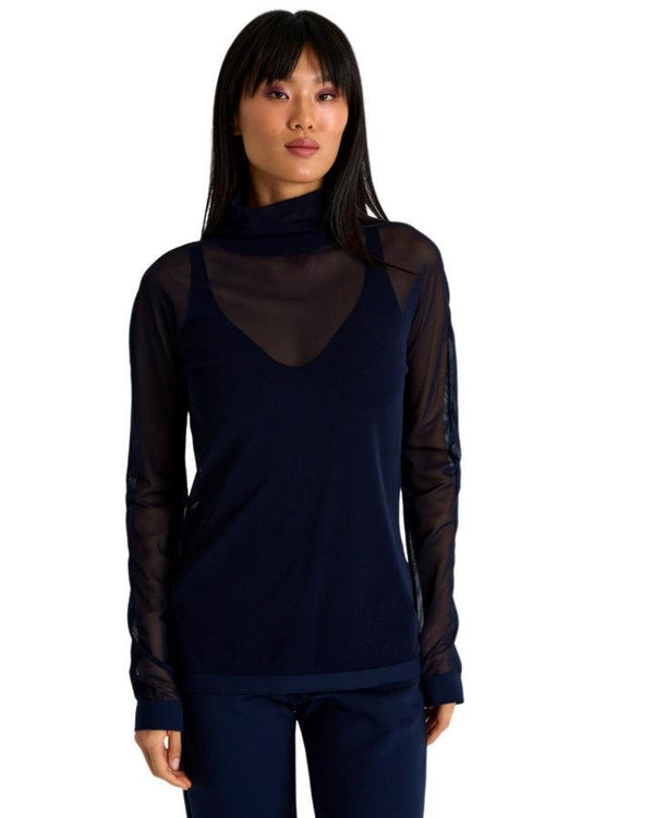 Shan - Turtleneck Mesh Top