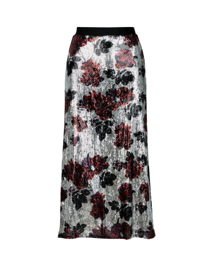 Smythe - Floral Sequin Midi Skirt