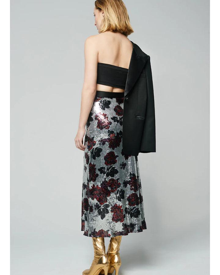 Smythe - Floral Sequin Midi Skirt