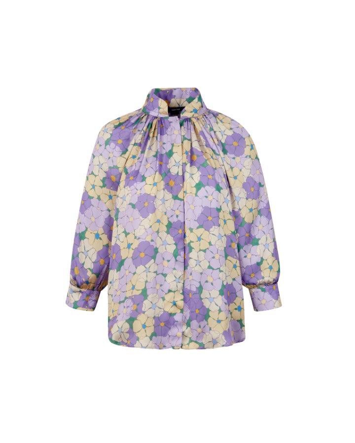 Smythe - Gathered Floral Print Blouse