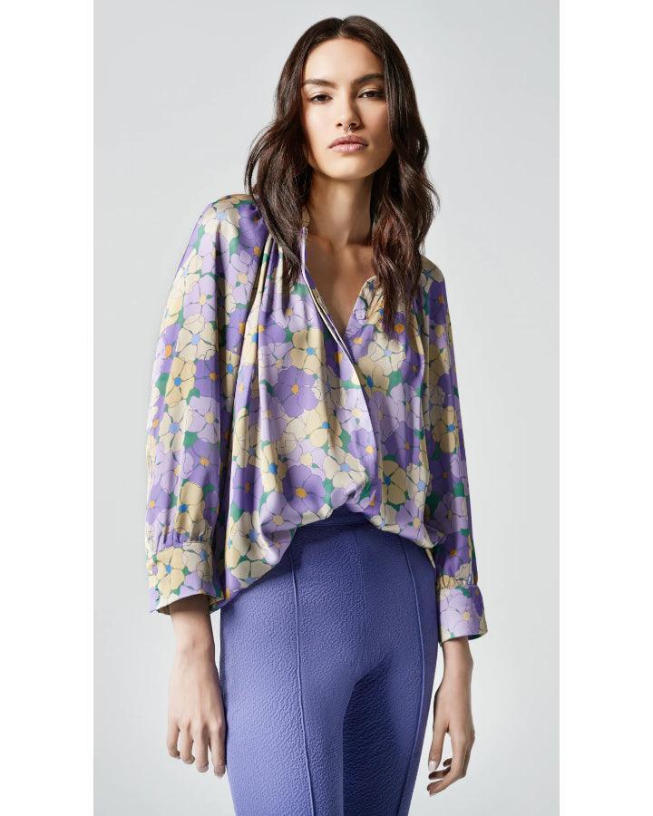 Smythe - Gathered Floral Print Blouse