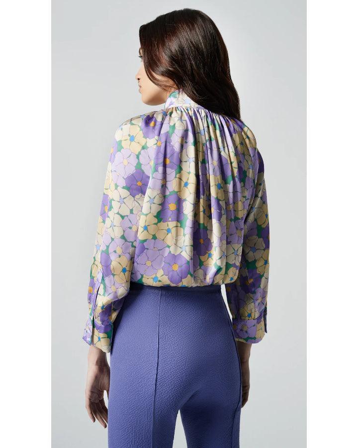 Smythe - Gathered Floral Print Blouse