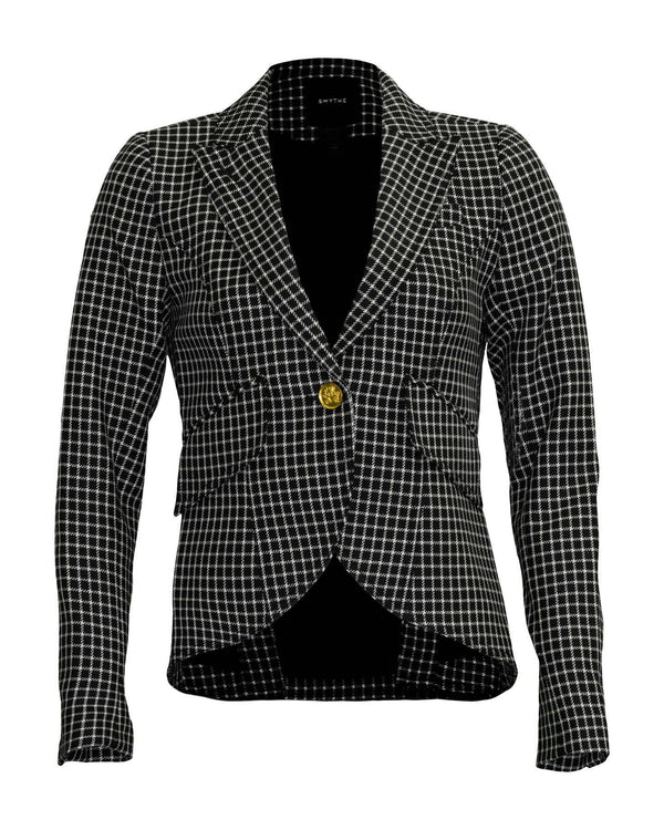 Smythe - One Button Blazer Black Grid