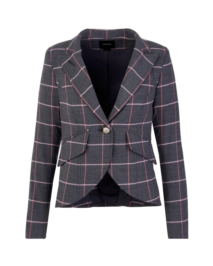 Smythe - One Button Window Pane Stripe Blazer