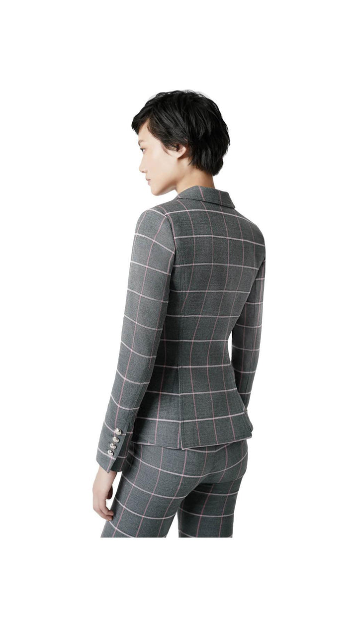 Smythe - One Button Window Pane Stripe Blazer
