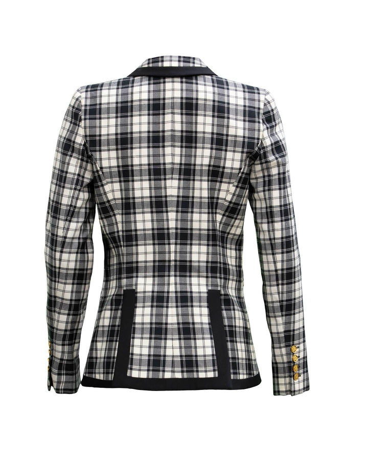 Smythe - Taped Peaked Lapel Blazer in Black and White