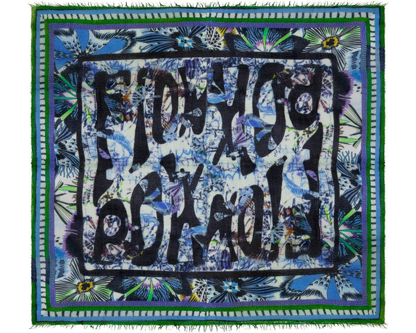 Suzi Roher - Flower Power Scarf Blue
