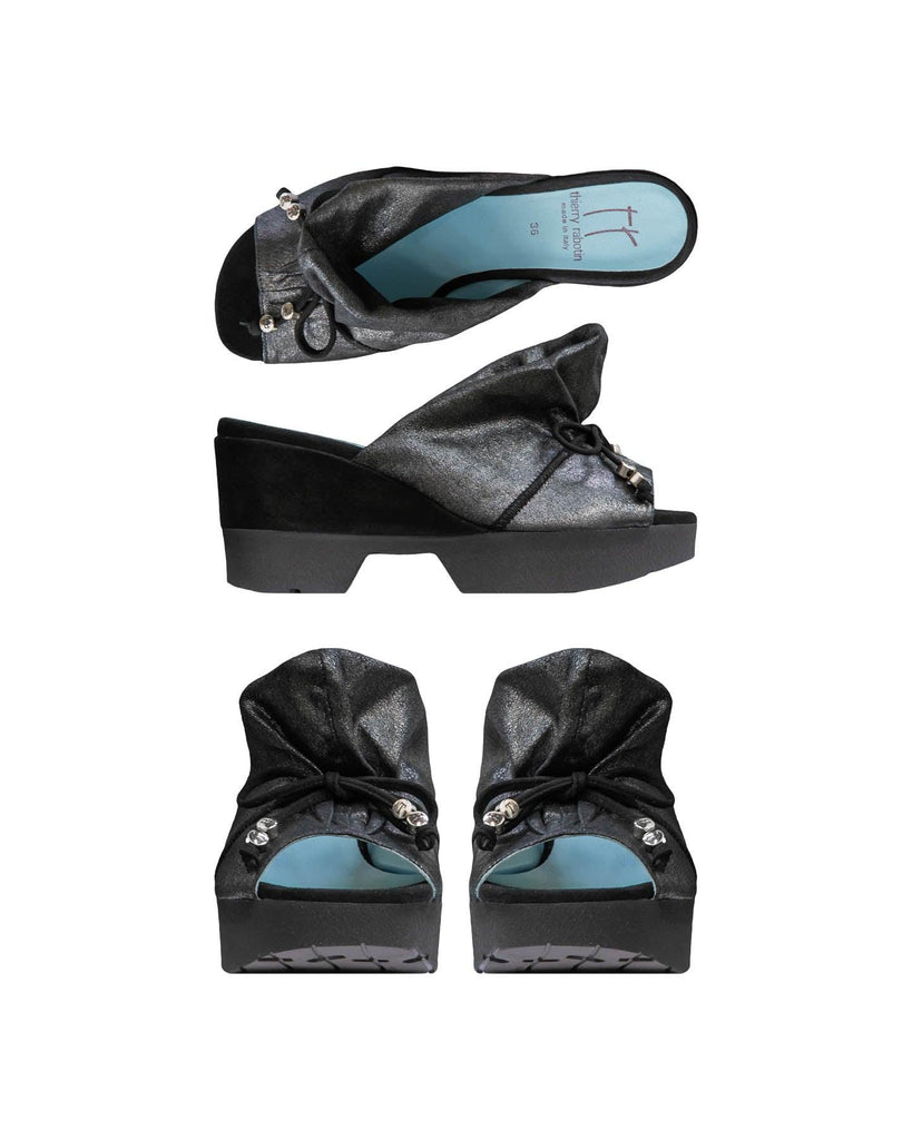 Thierry Rabotin - Pewter Ruffle Platform Sandal
