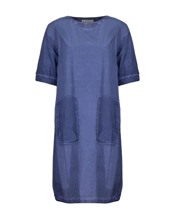 Tonet - Cotton Short Sleeve Dress Blue