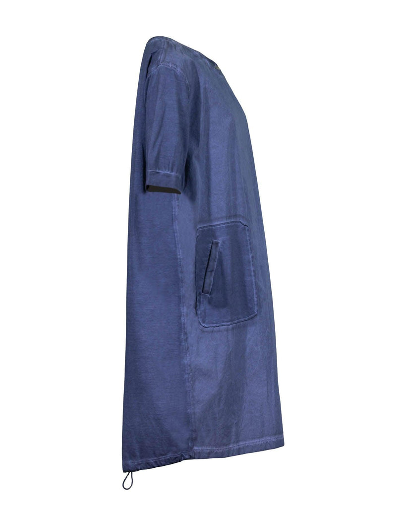 Tonet - Cotton Short Sleeve Dress Blue