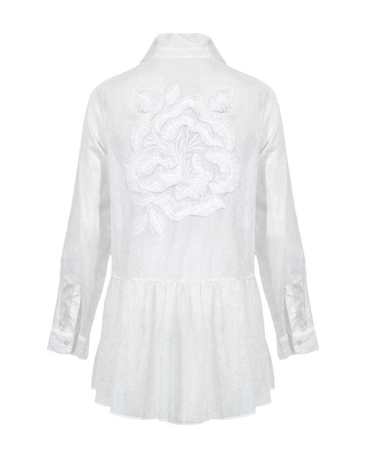 Tonet - Embroidered Sheer Blouse